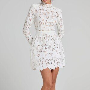 Nadine Merabi Size 10 Lydia Long Sleeve Lace Cocktail Dress